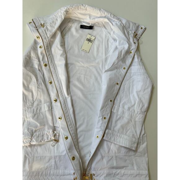 Lauren Ralph Lauren Women White Full Zip Windbreaker Jacket Size S NWT $295 - Picture 5 of 12